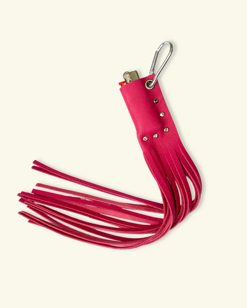 PORTE-BRIQUET À FRANGES [FRAMBOISE]
