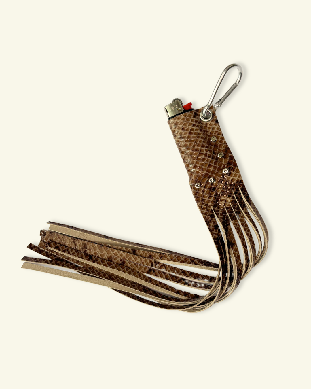 PORTE-BRIQUET À FRANGES [MARRON]